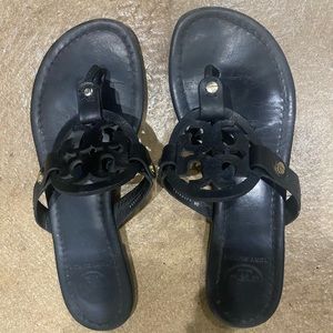 Tory Burch Miller size 7 black leather sandals